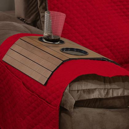 Imagem de MANTA IMPERMEÁVEL PARA SOFÁ RETRÁTIL E RECLINÁVEL DOIS LUGARES DE 1,20m COM PORTA COPOS