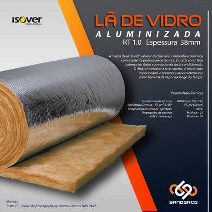 Imagem de Manta Lã de Vidro Aluminizada 60cm - 24 Metros