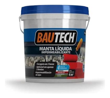 Imagem de Manta Líquida Impermeabilizante Branco 4kg Bautech Alta Resistência Laje Telhado