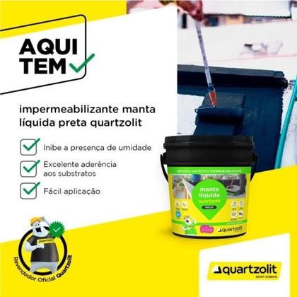 Imagem de Manta Líquida Quartzolit Preta Balde 18kg