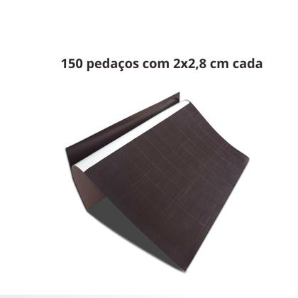 Imagem de Manta Magnética Adesivada Imã Geladeira 150 pedaços 2x2,8 cm Gv Home