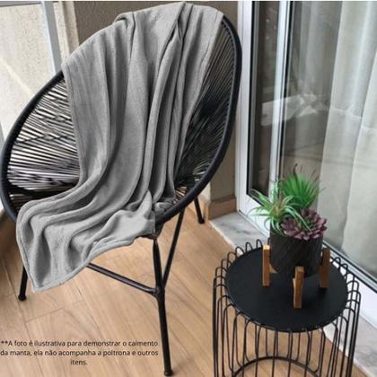 Imagem de Manta Mantinha Coberta de Sofá Microfibra Soft Luxo 100x120cm Decorativo Cinza - Ahazzo Móveis