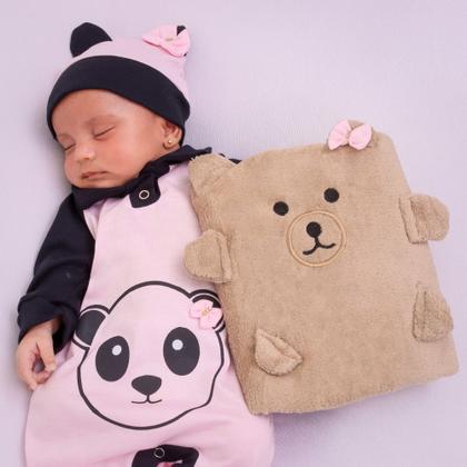 Imagem de Manta Mantinha Cobertor Infantil Soft Ursinho para Bebê Menina Menino - 01 Peça