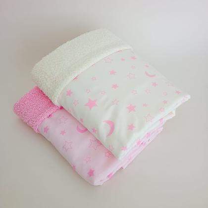 Imagem de Manta Para Bebê dupla face Sherpa algodão Cobertor Macio menino menina enxoval Maternidade 