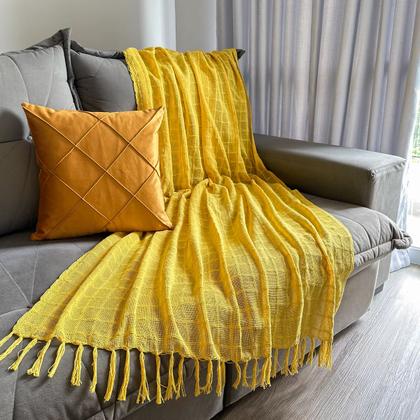 Imagem de MANTA PARA SOFA ALGODAO PEQUENA DIVERSAS CORES 1.40 x 1.20M