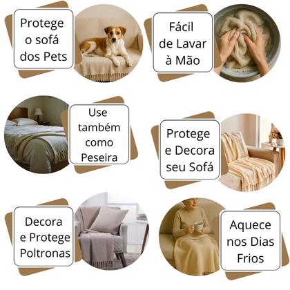 Imagem de MANTA PARA SOFA ALGODAO PEQUENA DIVERSAS CORES 1.40 x 1.20M