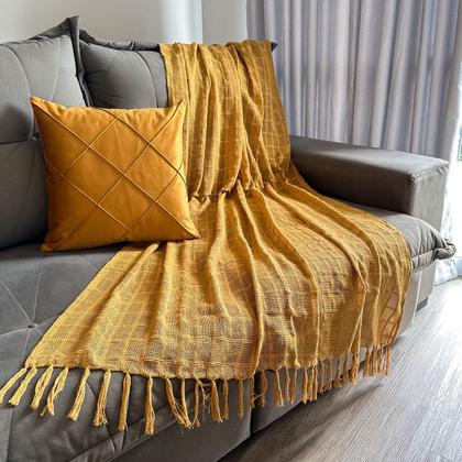 Imagem de MANTA PARA SOFA ALGODAO PEQUENA DIVERSAS CORES 1.40 x 1.20M