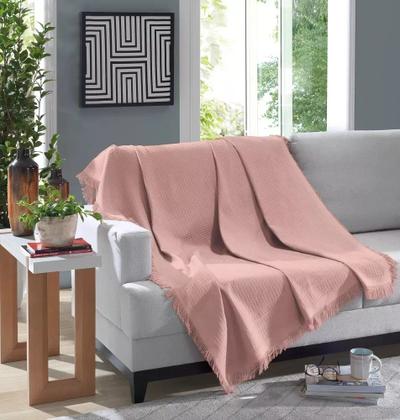 Imagem de Manta para Sofá Gigante 100 Algodão Com Franjas Marrocos Piquet Dohler