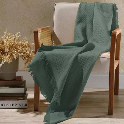 Imagem de Manta para Sofá Gigante 100 Algodão Com Franjas Marrocos Piquet Dohler