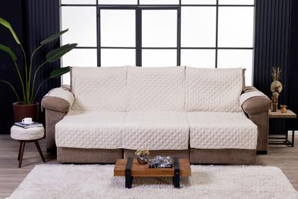 Imagem de Manta para Sofá Retrátil e Reclinável 3 Lugares 2 Metros Com Bolso Lateral e Elástico