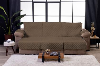 Imagem de Manta para Sofá Retrátil e Reclinável 3 Lugares 2,40 Metros Com Bolso Lateral e Elástico