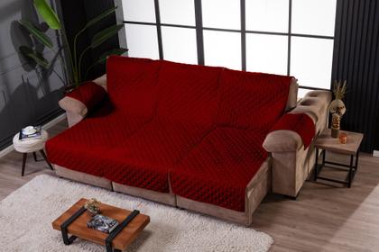 Imagem de Manta para Sofá Retrátil e Reclinável 3 Lugares 2,40 Metros Com Bolso Lateral e Elástico