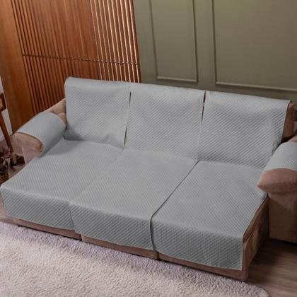 Imagem de Manta para Sofá Retrátil e Reclinável 3 Lugares 2,40 Metros Com Bolso Lateral e Elástico