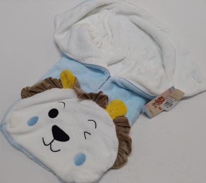 Imagem de Manta / Saco Dormir Peluciado Bebê Menino Azul Lessa B8992
