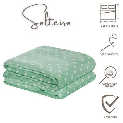 Imagem de Manta Solteiro Flannel Petit Poá Macia