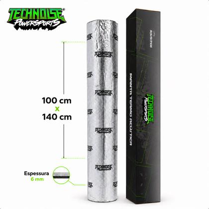Imagem de Manta Termo Acústica Technoise Automotiva 100x140cm 6mm Alumínio Adesiva Isolante Térmica Para Capô Porta Assoalho Porta Malas Reduz Calor Ruído Som