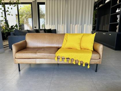 Imagem de Manta Xale Para Sofá 1,80 X 1,40 Tecido Jacquard com Franja  + 2 Capas de Almofada - Decorame