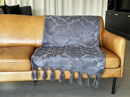 Imagem de Manta Xale Para Sofá 1,80 X 1,40 Tecido Jacquard com Franja  + 2 Capas de Almofada - Decorame