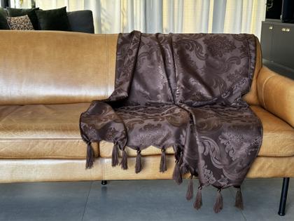 Imagem de Manta Xale Para Sofá 1,80 X 1,40 Tecido Jacquard com Franja  + 2 Capas de Almofada - Decorame