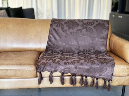 Imagem de Manta Xale Para Sofá 1,80 X 1,40 Tecido Jacquard com Franja  + 2 Capas de Almofada - Decorame