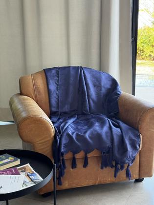 Imagem de Manta Xale Para Sofá 1,80 X 1,40 Tecido Jacquard com Franja  + 2 Capas de Almofada - Decorame