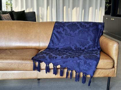 Imagem de Manta Xale Para Sofá 1,80 X 1,40 Tecido Jacquard com Franja  + 2 Capas de Almofada - Decorame