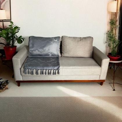 Imagem de Manta Xale Para Sofá 1,80 X 1,40 Tecido Jacquard com Franja  + 4 Capas de Almofada - Decorame