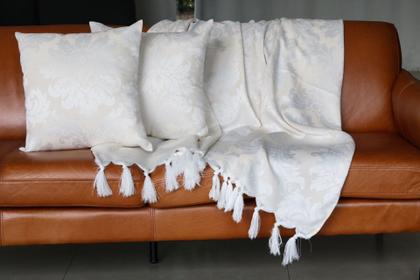 Imagem de Manta Xale Para Sofá 2,30 X 1,40 Tecido Jacquard com Franja  Decorame