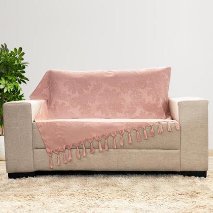 Imagem de Manta Xale Para Sofá Decorativa Jacquard Medalhão Dupla Face