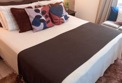 Imagem de Manta Xale para sofá e cama 2,70x2,20m CREME tear artesanal protetora decorativa gigante