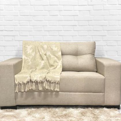 Imagem de Manta Xale para Sofá Jacquard Medalhão Grande Com 2 Capas Varias Cores