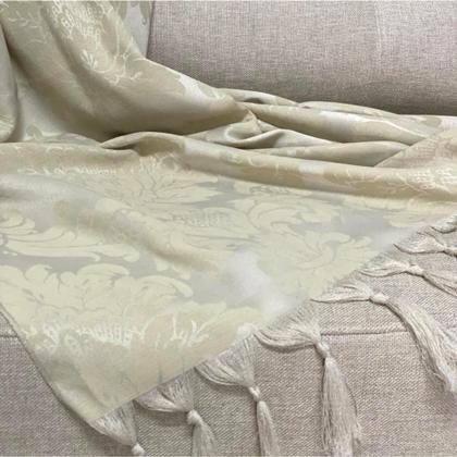 Imagem de Manta Xale para Sofá Jacquard Medalhão Grande Com 2 Capas Varias Cores