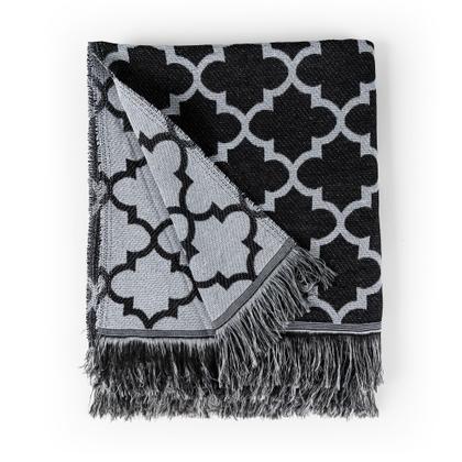 Imagem de Manta Xale Para Sofá Jacquard Tecido Misto com Franja 1,40 x 1,60