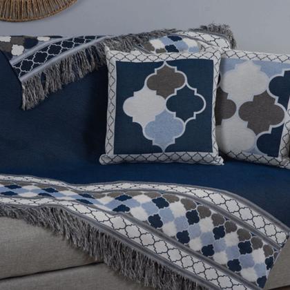 Imagem de Manta Xale Protetor para Sofa Cama Grécia Jaquard Dupla Face 03 Pçs