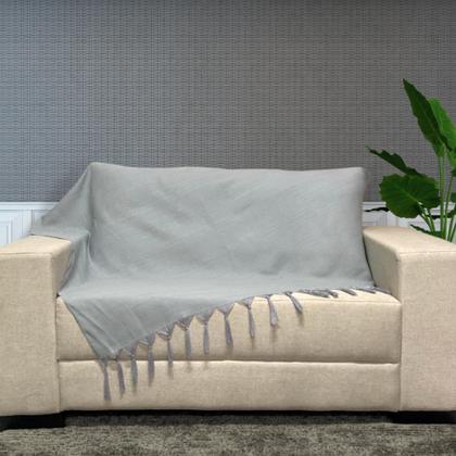 Imagem de Manta Xalé Protetora Para Sofá e Cama Lisa com 2 Capas Para Almofada