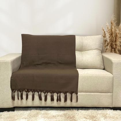 Imagem de Manta Xalé Protetora Para Sofá e Cama Lisa com 2 Capas Para Almofada