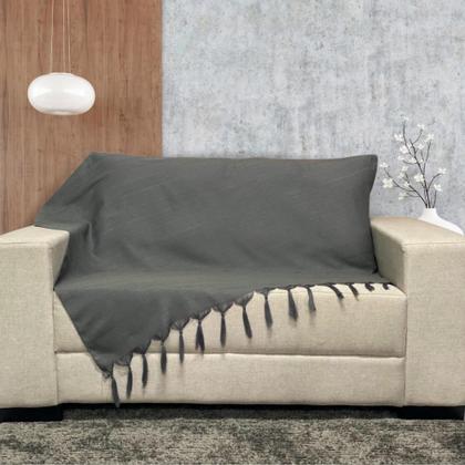 Imagem de Manta Xalé Protetora Para Sofá e Cama Lisa com 2 Capas Para Almofada