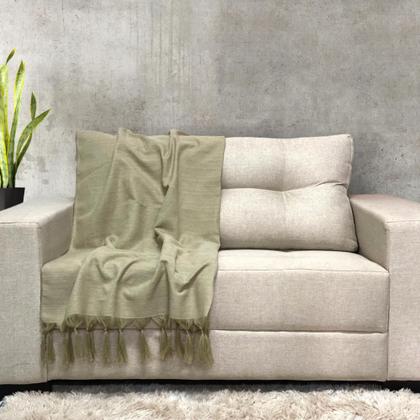 Imagem de Manta Xalé Protetora Para Sofá e Cama Lisa com 2 Capas Para Almofada