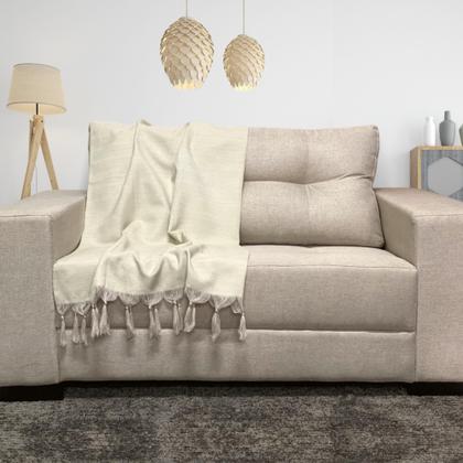 Imagem de Manta Xalé Protetora Para Sofá e Cama Lisa com 2 Capas Para Almofada