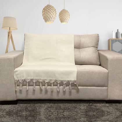 Imagem de Manta Xalé Protetora Para Sofá e Cama Lisa com 2 Capas Para Almofada