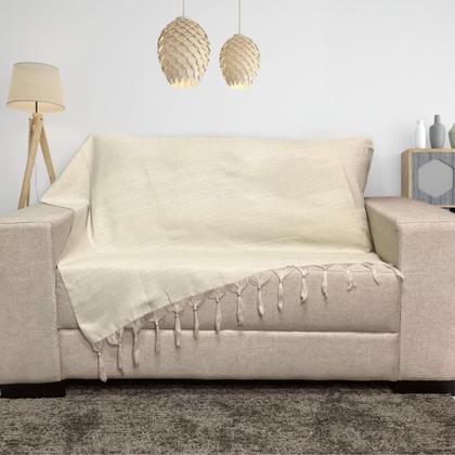 Imagem de Manta Xalé Protetora Para Sofá e Cama Lisa com 2 Capas Para Almofada
