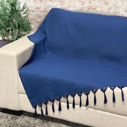 Imagem de Manta Xalé Protetora Para Sofá e Cama Lisa com 2 Capas Para Almofada