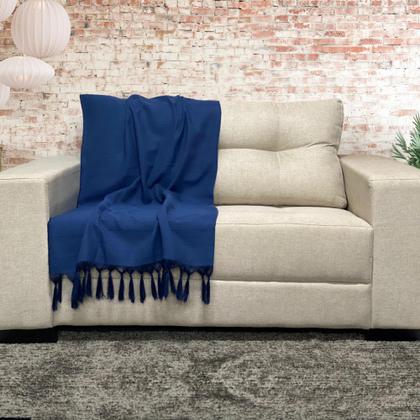 Imagem de Manta Xalé Protetora Para Sofá e Cama Lisa com 2 Capas Para Almofada