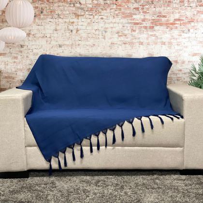 Imagem de Manta Xalé Protetora Para Sofá e Cama Lisa com 2 Capas Para Almofada