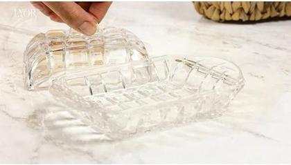 Imagem de Mantegueira De Vidro Cristal Lyor Deli Diamond 17x10,5x8cm
