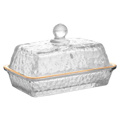 Imagem de Manteigueira cristal fio de ouro tampa petra lyor