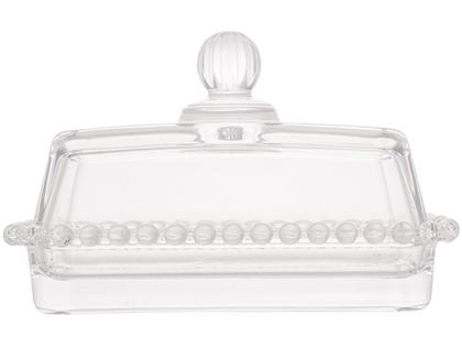 Imagem de Manteigueira de Cristal com Tampa Bolinha Pearl Wolff 17x10cm