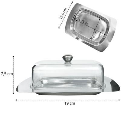 Imagem de Manteigueira de inox com tampa de plástico 19cm