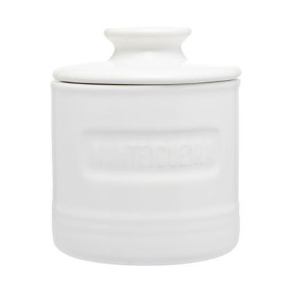 Imagem de Manteigueira francesa de ceramica com tampa branca matte 8cm x 8cm x 9cm - WOLFF