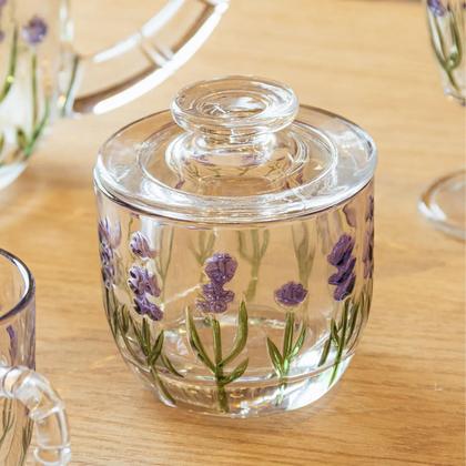 Imagem de Manteigueira Francesa Hand Painting Lavanda Cristal Lyor